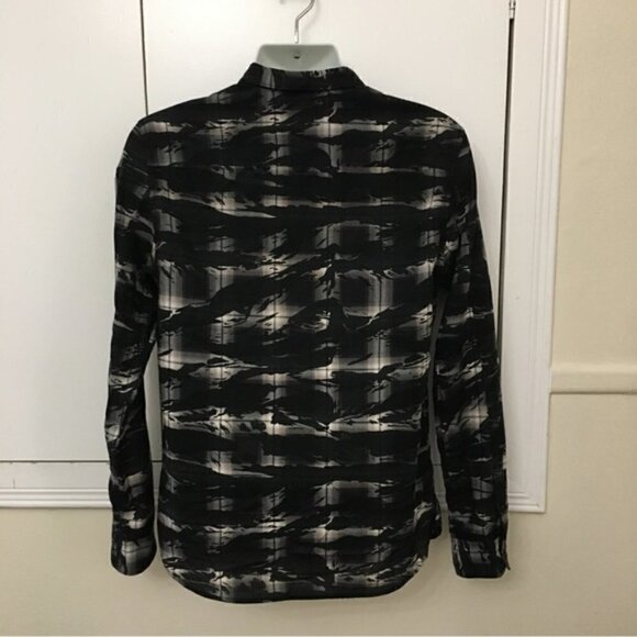 All Saints Bissau Asymmetric Plaid Long Sleeve Shirt - Picture 5 of 8